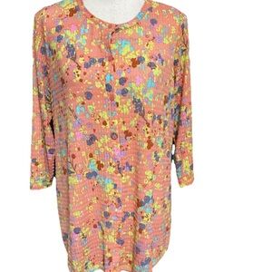 LOGO LAYERS By Lori GoldsteinFloral Women's Top - Multicolor Size Small